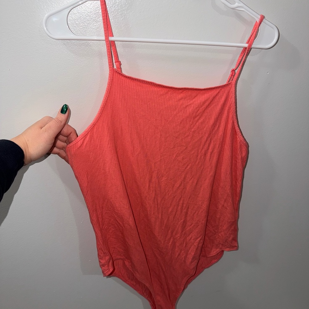 Wild Fable Coral Bodysuit with Spaghetti Straps